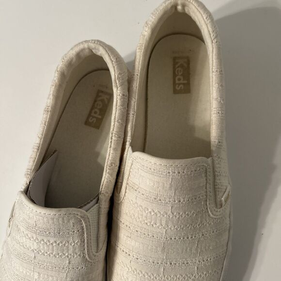 Keds Sami Slip On Sneakers Embroidered Off-White Canvas Size 10 EUC - Picture 7 of 8